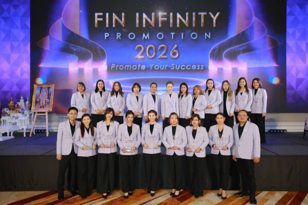 FIN Infinity จัดพิธีเลื่อนตำแหน่งแก่ผู้บริหารหน่วยใหม่และระดับผู้จัดการหน่วยขึ้นไป โดยมี คุณศิริภรณ์ พุทธรักษ์ CEO บริษัท FIN Infinity จำกัด และเจ้าของสำนักงานตัวแทนประกันชีวิต AIA นนทบุรี เมืองทองธานี เป็นประธานในพิธี พร้อมด้วย คุณจิตติน ต่ายทรัพย์ ประธานสโมสรพิธีเลื่อนตำแหน่ง ณ โรงแรมแกรนด์ เซ็นเตอร์ พอยท์ ลุมพินี กรุงเทพฯ