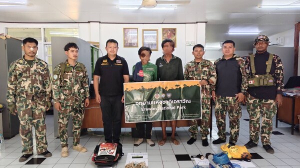 ลุยเข้ม! อุทยานฯ เอราวัณ ปูพรมทำแนวกันไฟ สกัดลอบตัดไผ่กลางป่า รวบ 2 ผู้ต้องหา หนี 1